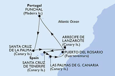 MSC Opera - 7 éjszakás Kanári-szigetek és Madeira hajóút