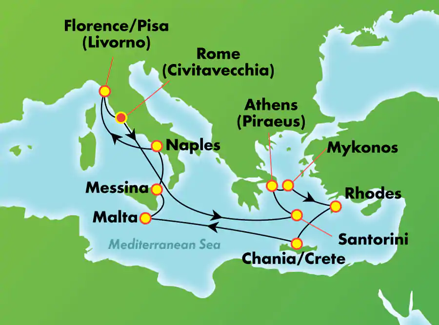 Norwegian Jade - 11 éjszakás hajóút Görög-szigetek és Olaszország Rómából