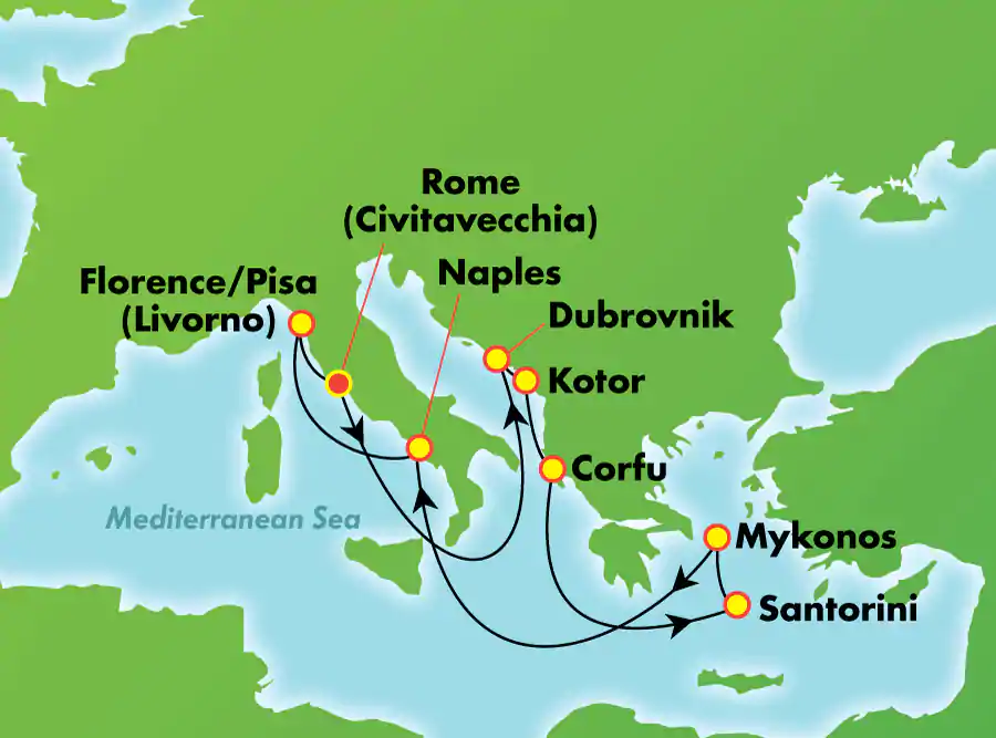 Norwegian Getaway - 10 éjszakás hajóút Görög-szigetek és Olaszország Rómából 