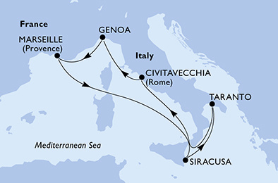 MSC Splendida - Egy hetes hajóút az olasz csizma sarkához