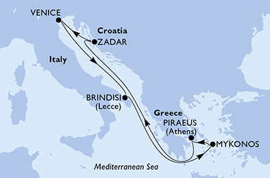 MSC Armonia - Egy hetes kelet-mediterrán hajóút