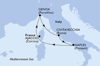 MSC Seashore - 5 napos Olaszország és Korzika hajóút