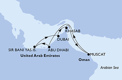 MSC Opera - Egy hetes Egyesült Arab Emirátusok és Omán hajóút Dubai-ból