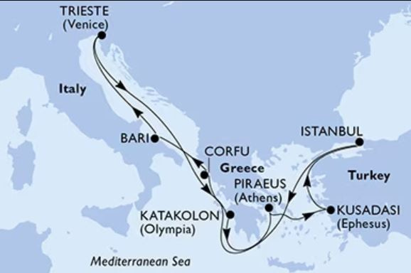 MSC Splendida - 10 napos kelet-mediterrán hajóút
