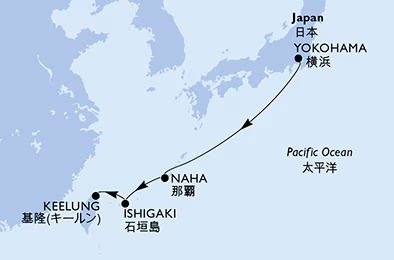 MSC Bellissima - 7 napos távol-keleti hajóút Jokohama-ból