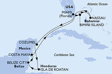 MSC Magnifica - 11 éjszakás nyugat-karibi hajóút Miami-ból